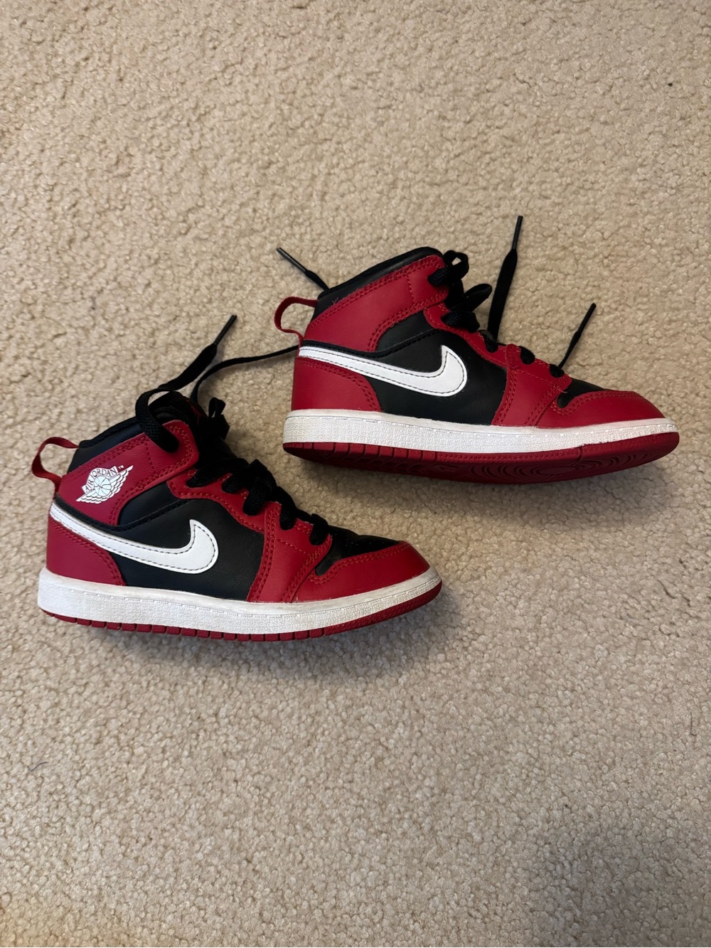 Nike Jordan Mid 1 Kids Red, Black & White